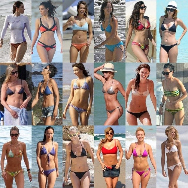 Les stars en bikini sur la plage